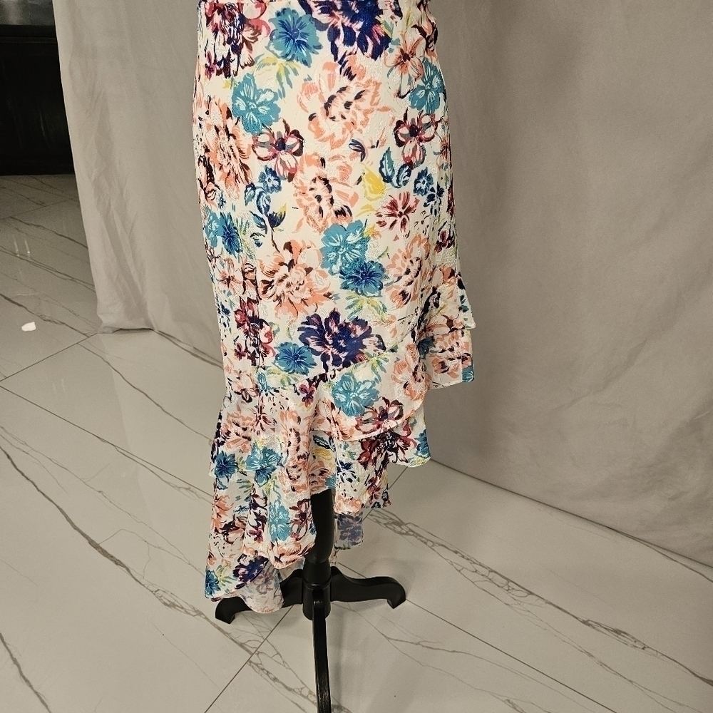 NWT✨️BCBGMAXAZRIA Women' Special Events| Fleur Asymmetrical Dress Gardenia Sz 12 - Picture 5 of 16